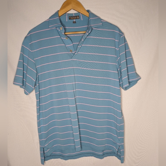 Peter Millar Other - Peter Millar Summer Comfort Mens Sz Small Golf Polo Shirt Blue Pink Striped